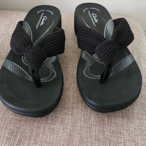 Clarks Black Cloudstepper Breeze Rae Erin Sandal